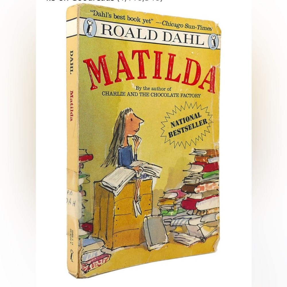 Matilda story by Roald Dahl - Yellow and Red
